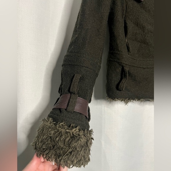 We The Free Woolie Knit Bomber Jacket Olive Green 0 - Picture 10 of 15